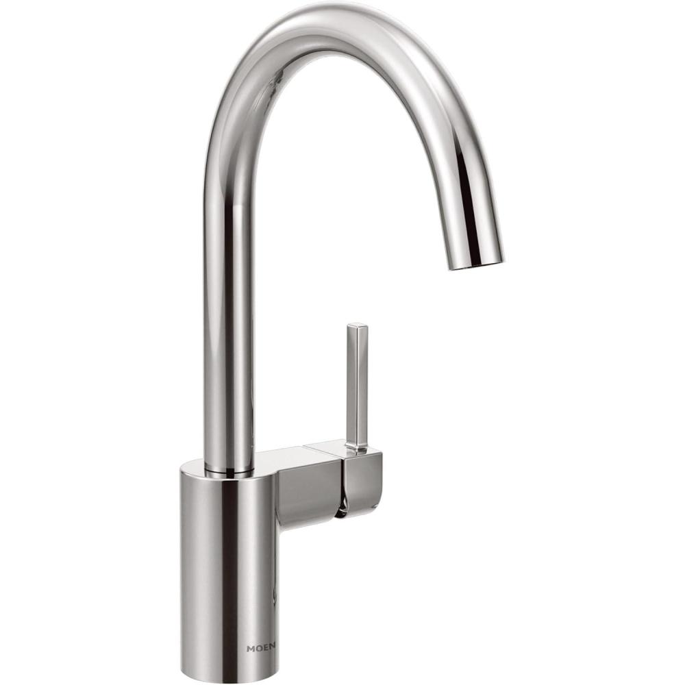 image:imageMoen 7365SRS Align OneHandle HighArc Modern Kitchen Faucet Spot Resist StainlessChrome