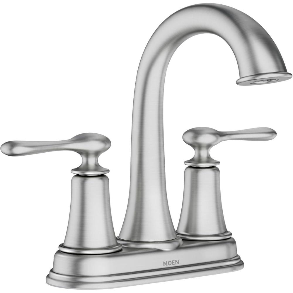 image:imageMoen 84092SRN Ellicott 4 Lavatory Faucet Spot Resist Brushed Nickel
