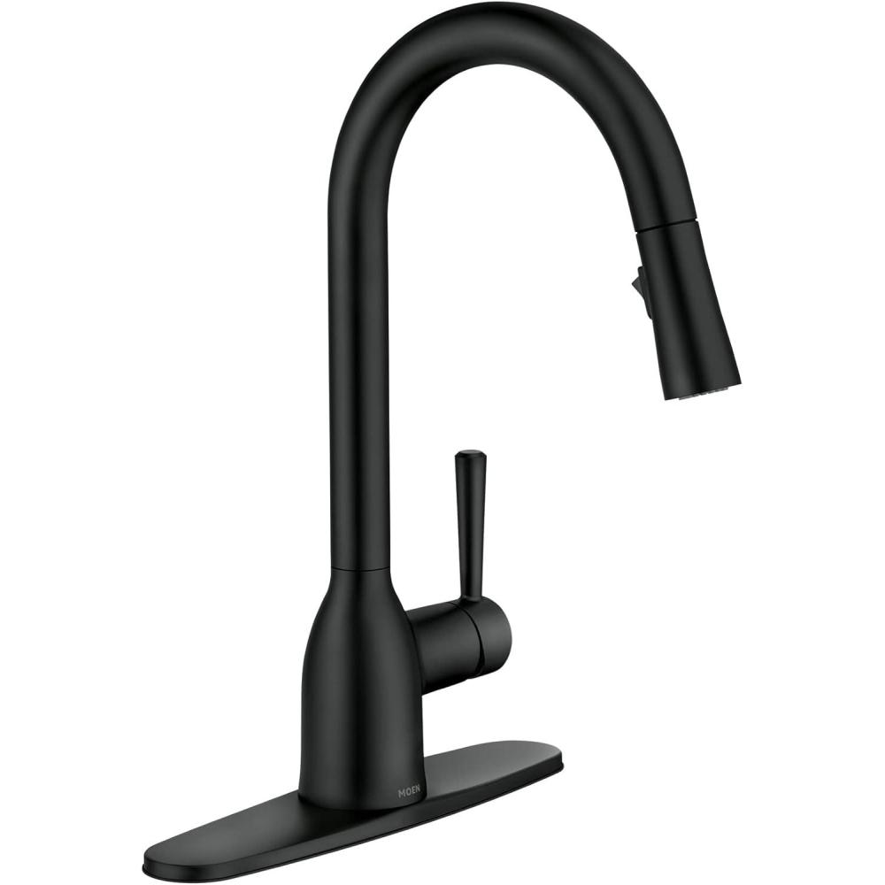 image:imageMoen Adler Chrome Motionsense Wave Sensor Touchless One Handle Pulldown Kitchen Faucet Featuring Power Clean 87233EWCMatte Black