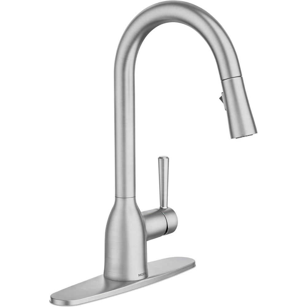 image:imageMoen Adler Chrome Motionsense Wave Sensor Touchless One Handle Pulldown Kitchen Faucet Featuring Power Clean 87233EWCSpot Resist Stainless