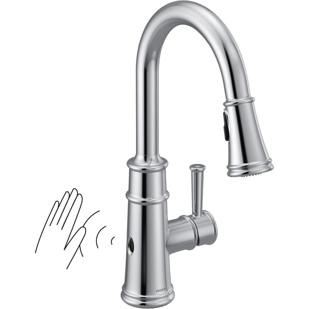 image:imageMoen Belfield Spot Resist Stainless Motionsense Wave Sensor Touchless One Handle Pulldown Kitchen Faucet Featuring Power Clean 7260EWSRSChrome