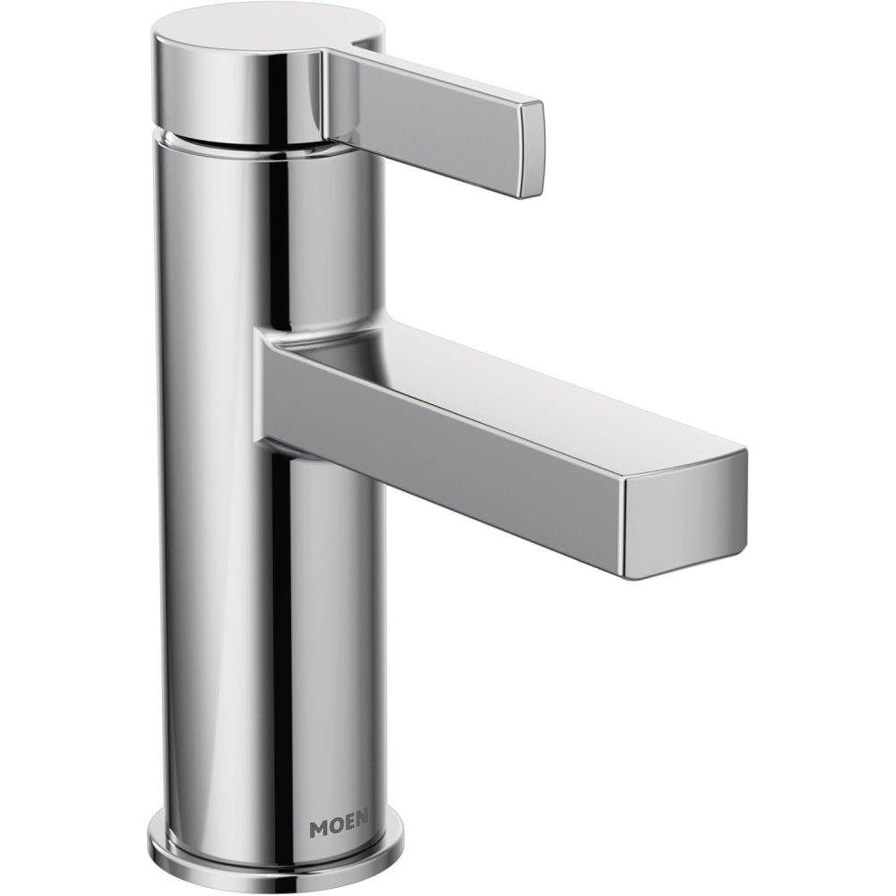 image:imageMoen Beric Matte Black Modern OneHandle Single Hole Bathroom Faucet with Drain Assembly and Optional Deckplate for Your Bath Sink 84774BLChrome