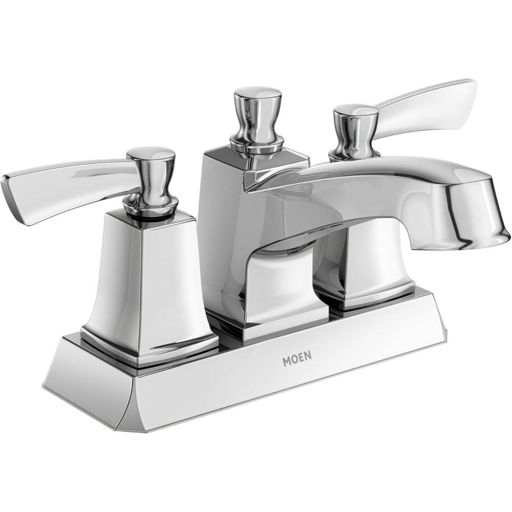 image:imageMoen Conway TwoHandle Centerset Bathroom Faucet with Drain Assembly Chrome WS84922