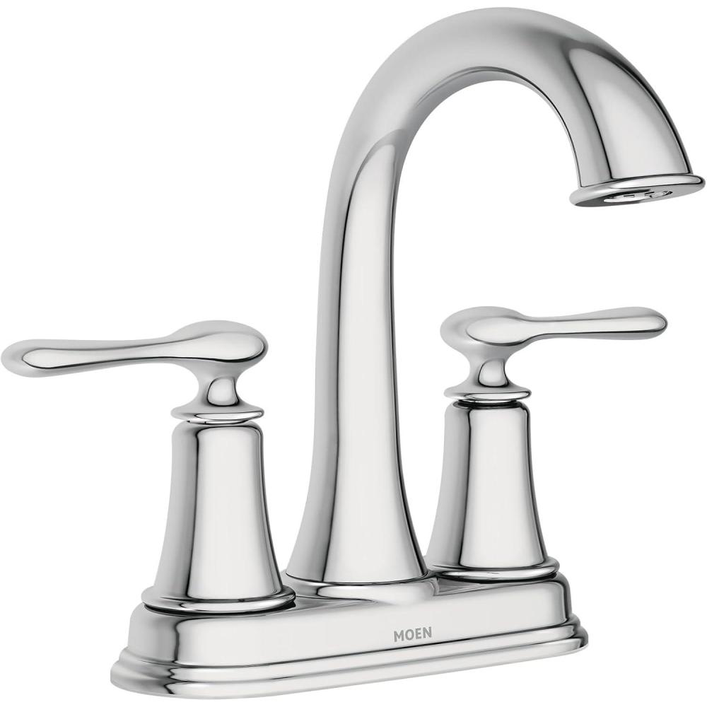 image:imageMoen Ellicott Chrome TwoHandle Centerset Bathroom Faucet with Drain Assembly 84092