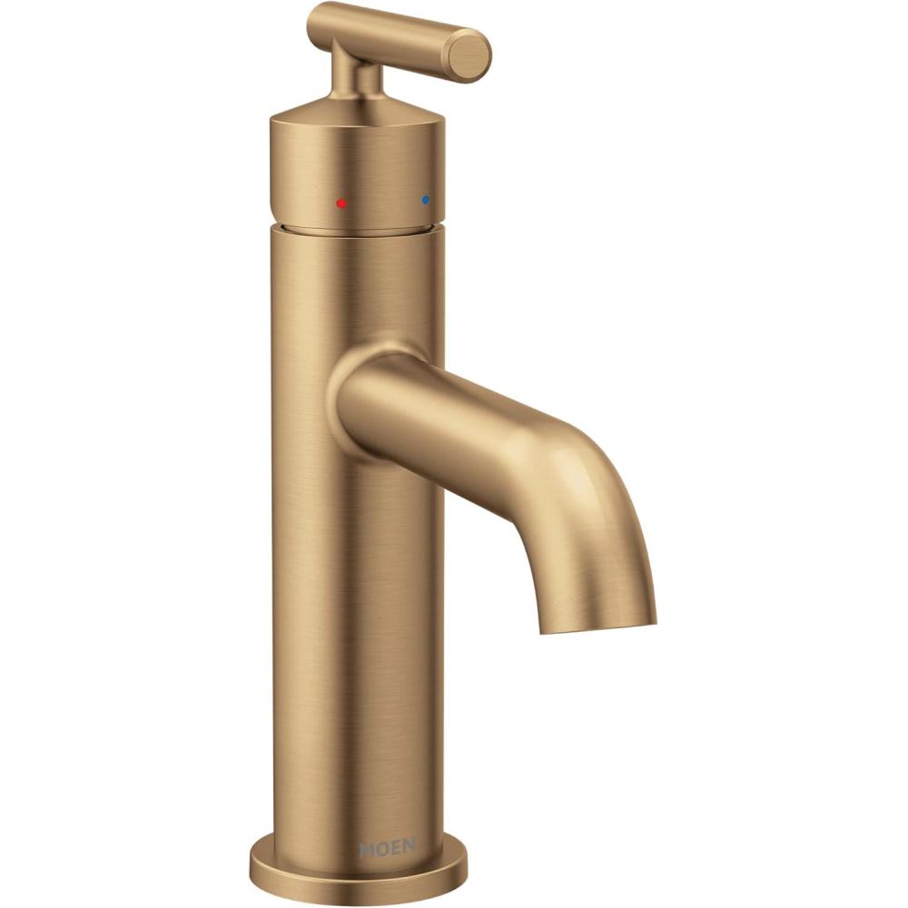 image:imageMoen Gibson OneHandle Single Hole Modern Bathroom Sink Faucet with Optional Deckplate Matte Black 6145BLBronzed Gold