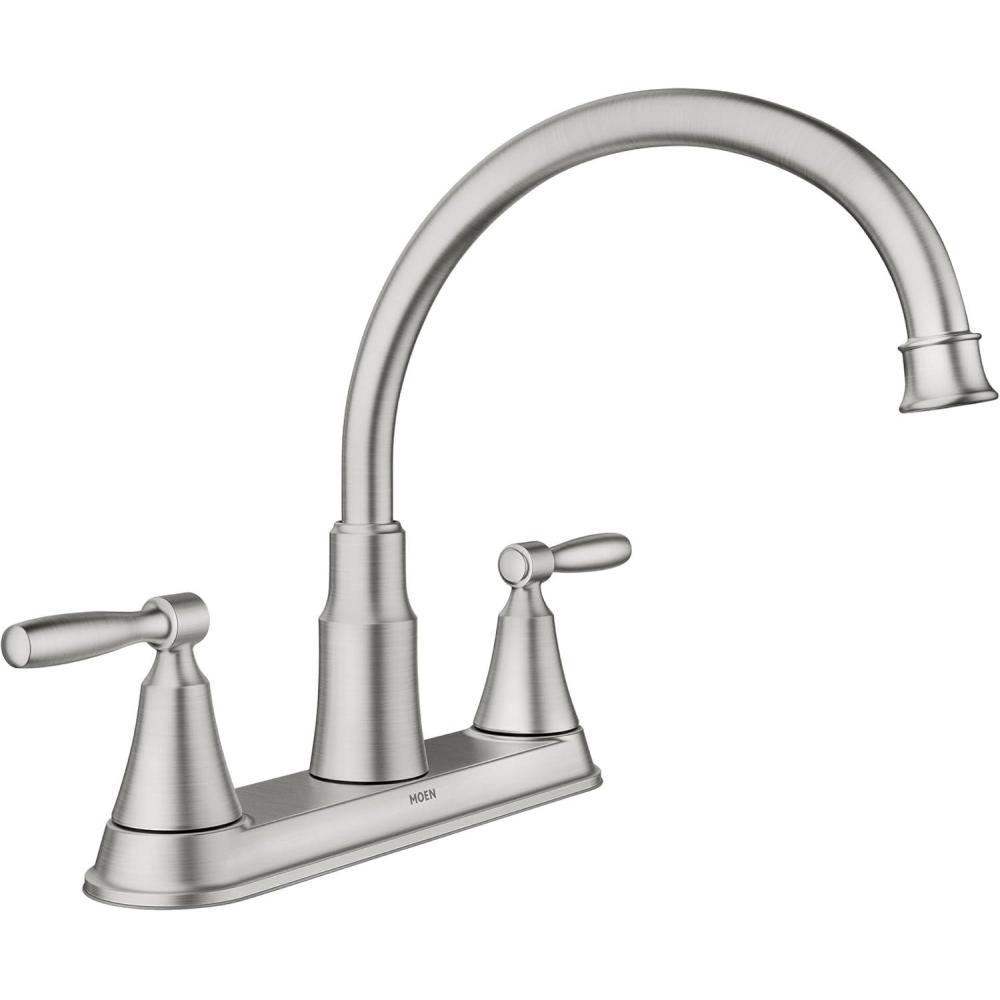 image:imageMoen Hutchinson Spot Resist Stainless 2Handle Kitchen Sink Faucet 87239SRS
