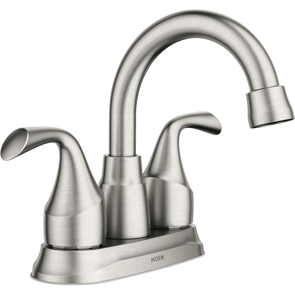 image:imageMoen Idora Matte Black TwoHandle Centerset Bathroom Sink Faucet with Drain Assembly 84115BLBrushed Nickel