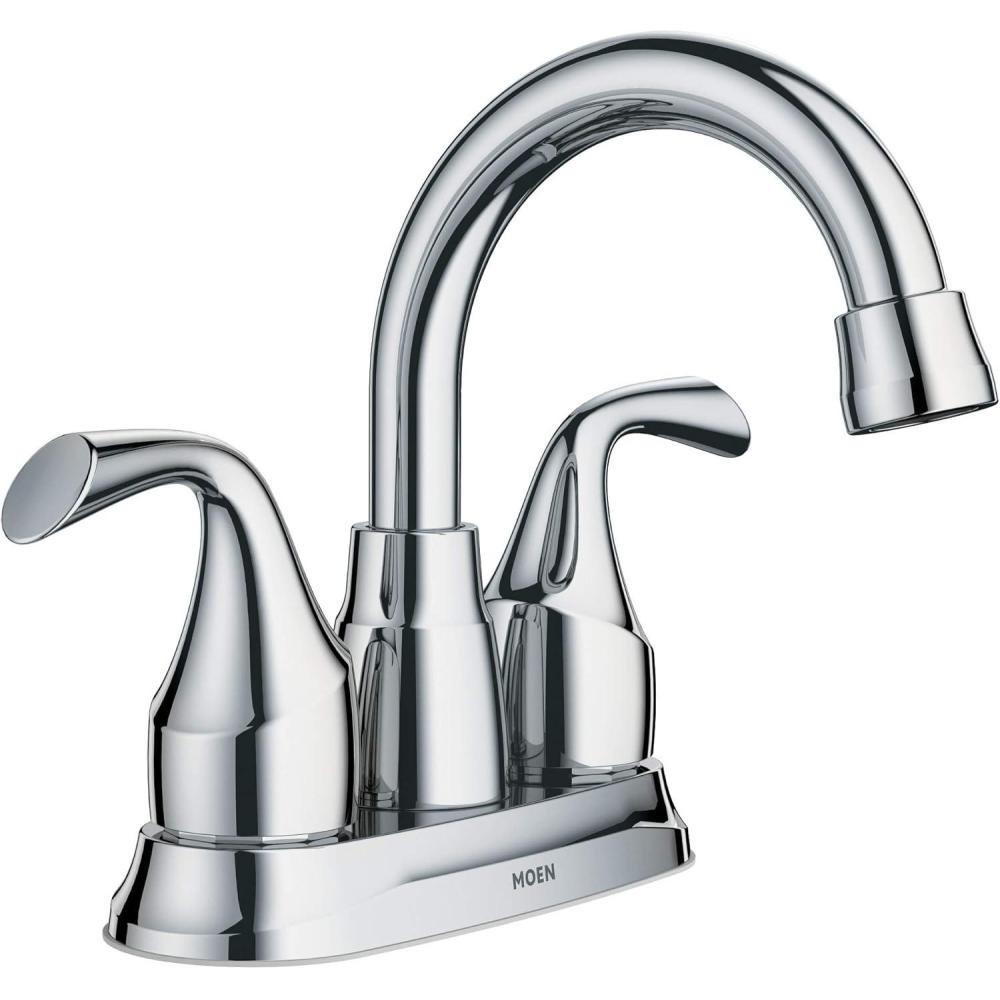 image:imageMoen Idora Matte Black TwoHandle Centerset Bathroom Sink Faucet with Drain Assembly 84115BLChrome
