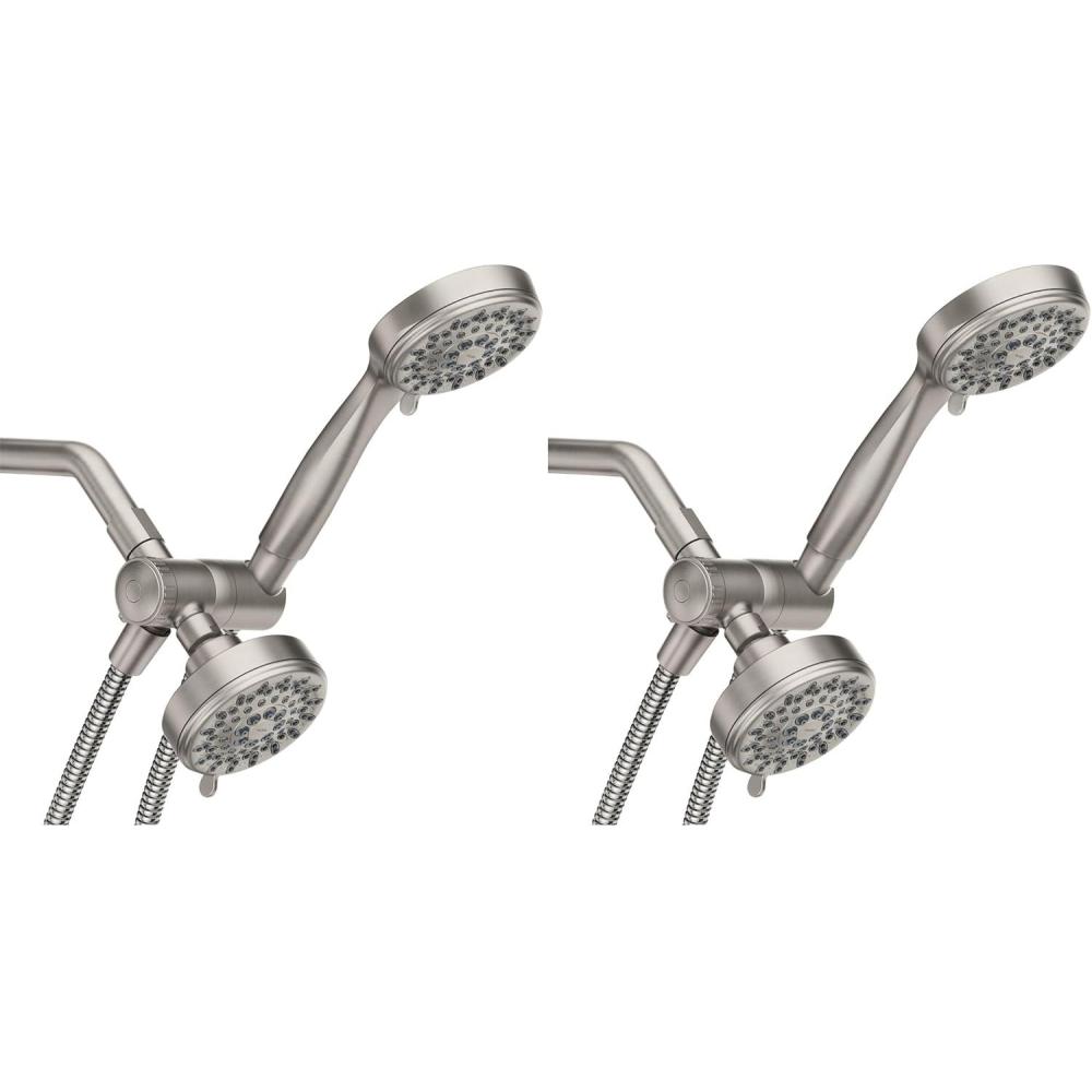 image:imageMoen Ignite Brushed Nickel FiveFunction 334 Diameter 5Function Shower Spray Head with Handheld Showerhead 20016SRNPack of 2