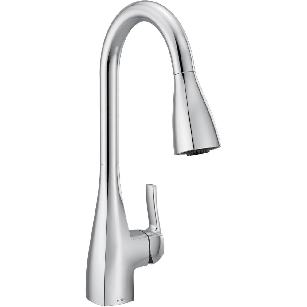 image:imageMoen Kiran Spot Resist Stainless OneHandle High Arc Pulldown Kitchen Faucet with Power Clean 87599SRSChrome