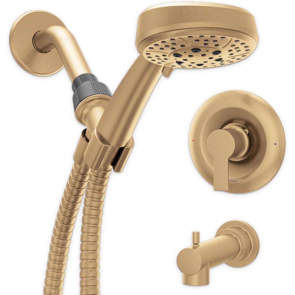 image:imageMoen Meena Bronzed Gold Single Handle Modern Shower Faucet with Handshower and Tub Spout for Bathtub Valve Included 82618BZGBronzed Gold