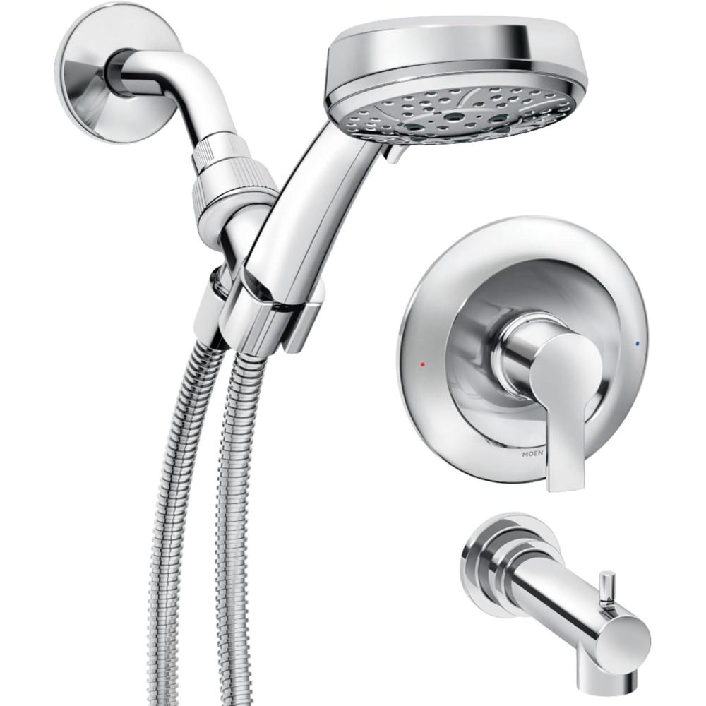 image:imageMoen Meena Bronzed Gold Single Handle Modern Shower Faucet with Handshower and Tub Spout for Bathtub Valve Included 82618BZGChrome