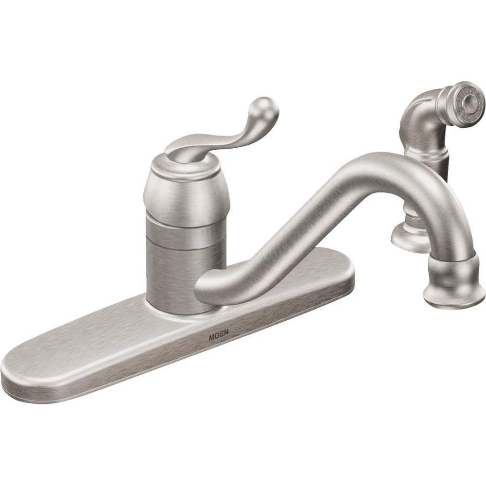 image:imageMoen Muirfield Spot Resist Stainles SingleHandle Kitchen Faucet with Side Sprayer CA87520SRS