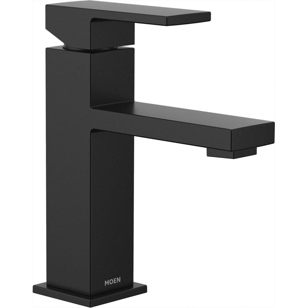 image:imageMoen Revyl Bronzed Gold OneHandle Single Hole Modern Bathroom Sink Faucet with Optional Deckplate and Spring Loaded Drain Assembly 84771BZGMatte Black
