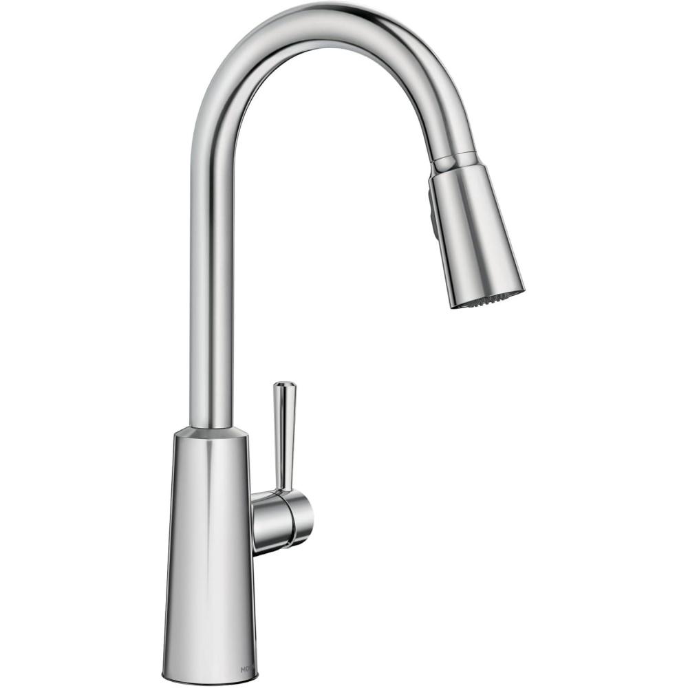 image:imageMoen Riley Matte Black Motionsense Wave Sensor Touchless One Handle Pulldown Kitchen Faucet Featuring Power Clean 7402EWBLChrome