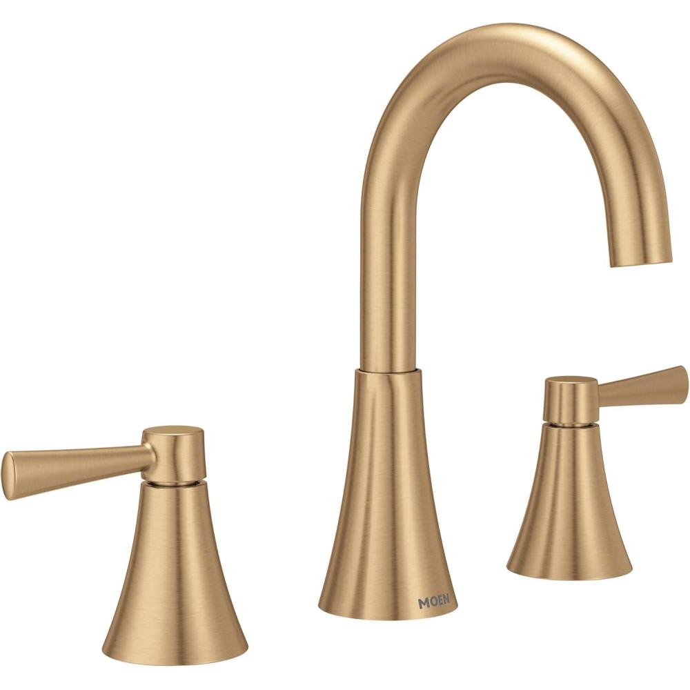 image:imageMoen Ronan Bronzed Gold TwoHandle Adjustable Widespread Modern Bathroom Faucet Valve Included 84023BZG