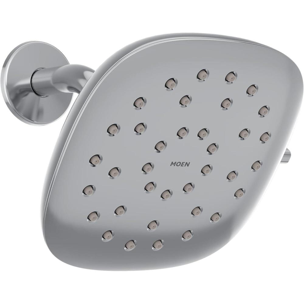 image:imageMoen Verso EcoPerformance Infiniti Dial Square Rain Shower Head 6Inch Diameter Spray Head Chrome 220R4EPChrome