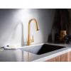 Moen 7864EVC Sleek Smart Faucet Touchless Pull Down Sprayer Kitchen Faucet with Voice Control and Power Boost, Chrome(Brushed Gold)