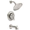 Moen 82850SRN Wetherly Posi-Temp Tub and Shower with Valve Included, Spot Resist Brushed Nickel