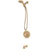 Moen Beric Bronzed Gold Single Handle Modern Tub and Shower Faucet with Handshower, Valve Included, 82775BZG(Bronzed Gold)