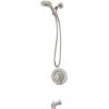 Moen Beric Bronzed Gold Single Handle Modern Tub and Shower Faucet with Handshower, Valve Included, 82775BZG(Spot Resist Nickel)