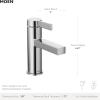 Moen Beric Matte Black Modern One-Handle Single Hole Bathroom Faucet with Drain Assembly and Optional Deckplate for Your Bath Sink, 84774BL(Bronzed Gold)