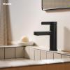 Moen Beric Matte Black Modern One-Handle Single Hole Bathroom Faucet with Drain Assembly and Optional Deckplate for Your Bath Sink, 84774BL(Matte Black)
