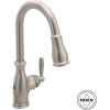 Moen Brantford Spot Resist Stainless Motionsense Wave Touchless One-Handle Pulldown Kitchen Faucet Featuring Power Clean and Reflex Docking System, 7185EWSRS(Spot Resist Stainless)