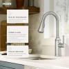 Moen Conneaut One Handle Pulldown Kitchen Sink Faucet with Reflex Docking and Power Clean, Spot Resist Stainless, 87801SRS(Faucet only)