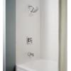 Moen Conway Chrome Posi-Temp Shower Trim Set Featuring Square Showerhead, Lever Handle, and Tub Spout, Valve Included, 82922(Chrome)