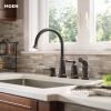 Moen Edison Spot Resist Stainless One-Handle High Arc 4-hole Kitchen Faucet with Side Sprayer and Soap Dispenser, 87042SRS(Mediterranean Bronze)