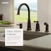 Moen Edison Spot Resist Stainless One-Handle High Arc 4-hole Kitchen Faucet with Side Sprayer and Soap Dispenser, 87042SRS(Spot Resist Stainless)