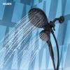 Moen Engage Magnetix Matte Black Multi-Function Handshower and Rainfall Shower Head Trim Combo with Shower Handle, Tub Spout, Metal Hose, and Valve, 82304BL(Matte Black)