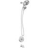 Moen Engage Magnetix Matte Black Multi-Function Handshower and Rainfall Shower Head Trim Combo with Shower Handle, Tub Spout, Metal Hose, and Valve, 82304BL(Chrome)
