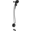 Moen Engage Magnetix Matte Black Multi-Function Handshower and Rainfall Shower Head Trim Combo with Shower Handle, Tub Spout, Metal Hose, and Valve, 82304BL(Matte Black)