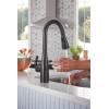 Moen Essie Mediterranean Bronze MotionSense Wave One-Handle Touchless Kitchen Faucet with Pulldown Sprayer and Soap Dispenser, 87014EWBRB