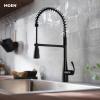 Moen Essie Spot Resist Stainless One-Handle High Arc Pre-Rinse Spring Pulldown Kitchen Faucet with Power Clean and Soap Dispenser, 87814SRS(Matte Black)