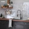 Moen Essie Spot Resist Stainless One-Handle High Arc Pre-Rinse Spring Pulldown Kitchen Faucet with Power Clean and Soap Dispenser, 87814SRS(Matte Black)