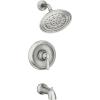 Moen Halle Spot Resist Brushed Nickel Shower Faucet Trim Set featuring Wide Showerhead and Lever Handle with Posi-Temp Valve Included, 82971SRN(Shower  Handle  & Spout)
