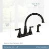 Moen Hutchinson Mediterranean Bronze 2-Handle High-Arc Kitchen Faucet with Side Sprayer, 87048BRB