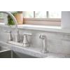 Moen Hutchinson Spot Resist Stainless 2-Handle High-Arc Kitchen Faucet with Side Sprayer, 87048SRS