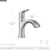 Moen Karis Black Matte One-Handle Single Hole Bathroom Sink Faucet with Optional Deckplate, 84346BL(Brushed Nickel)