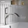 Moen Karis Black Matte One-Handle Single Hole Bathroom Sink Faucet with Optional Deckplate, 84346BL(Matte Black)