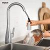 Moen Kiran Spot Resist Stainless One-Handle High Arc Pulldown Kitchen Faucet with Power Clean, 87599SRS(Chrome)