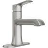 Moen LISO Spot Resist Brushed Nickel One-Handle Bathroom Faucet, One Hole Bathroom Sink Faucet with Optional Deck Plate and Push Down Drain, 84540SRN