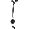 Moen Meena Bronzed Gold Single Handle Modern Shower Faucet with Handshower and Tub Spout for Bathtub, Valve Included, 82618BZG(Matte Black)