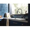 Moen Nolia Bronzed Gold One-Handle Single Hole Spring Kitchen Faucet with Pull Down Sprayer and Soap Dispenser, 87886BZG(Matte Black)