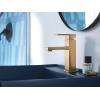 Moen Revyl Bronzed Gold One-Handle Single Hole Modern Bathroom Sink Faucet with Optional Deckplate and Spring Loaded Drain Assembly, 84771BZG(Bronzed Gold)
