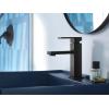 Moen Revyl Bronzed Gold One-Handle Single Hole Modern Bathroom Sink Faucet with Optional Deckplate and Spring Loaded Drain Assembly, 84771BZG(Matte Black)