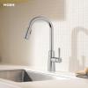 Moen Riley Matte Black Motionsense Wave Sensor Touchless One Handle Pulldown Kitchen Faucet Featuring Power Clean, 7402EWBL(Chrome)